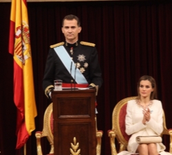 Su Majestad el Rey durante su Mensaje de Proclamación ante las Cortes Generales